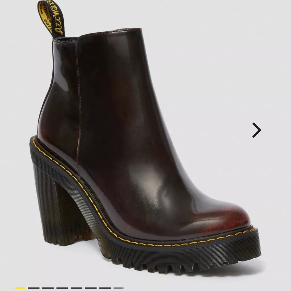 Dr. Martens Magdalena Cherry-Red Heeled Boots